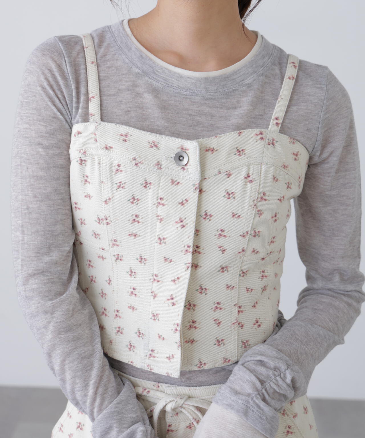 パネル切り替えデニムビスチェ