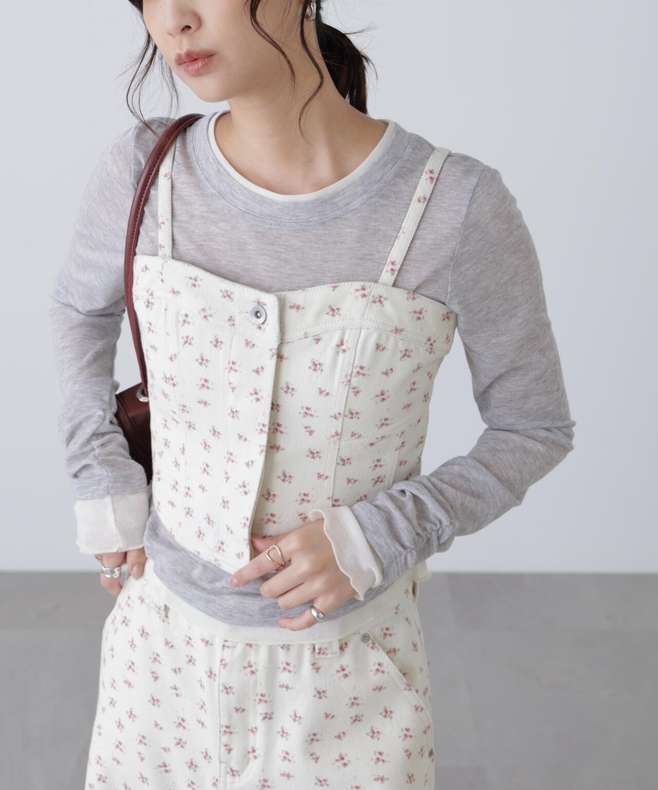 パネル切り替えデニムビスチェ