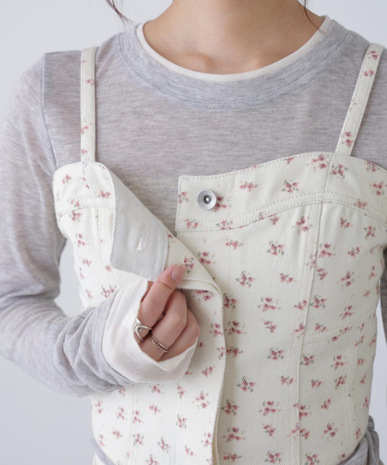 パネル切り替えデニムビスチェ