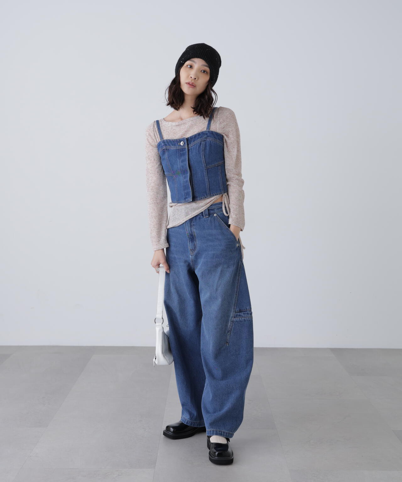 パネル切り替えデニムビスチェ