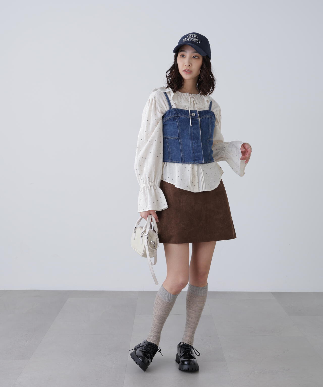 パネル切り替えデニムビスチェ