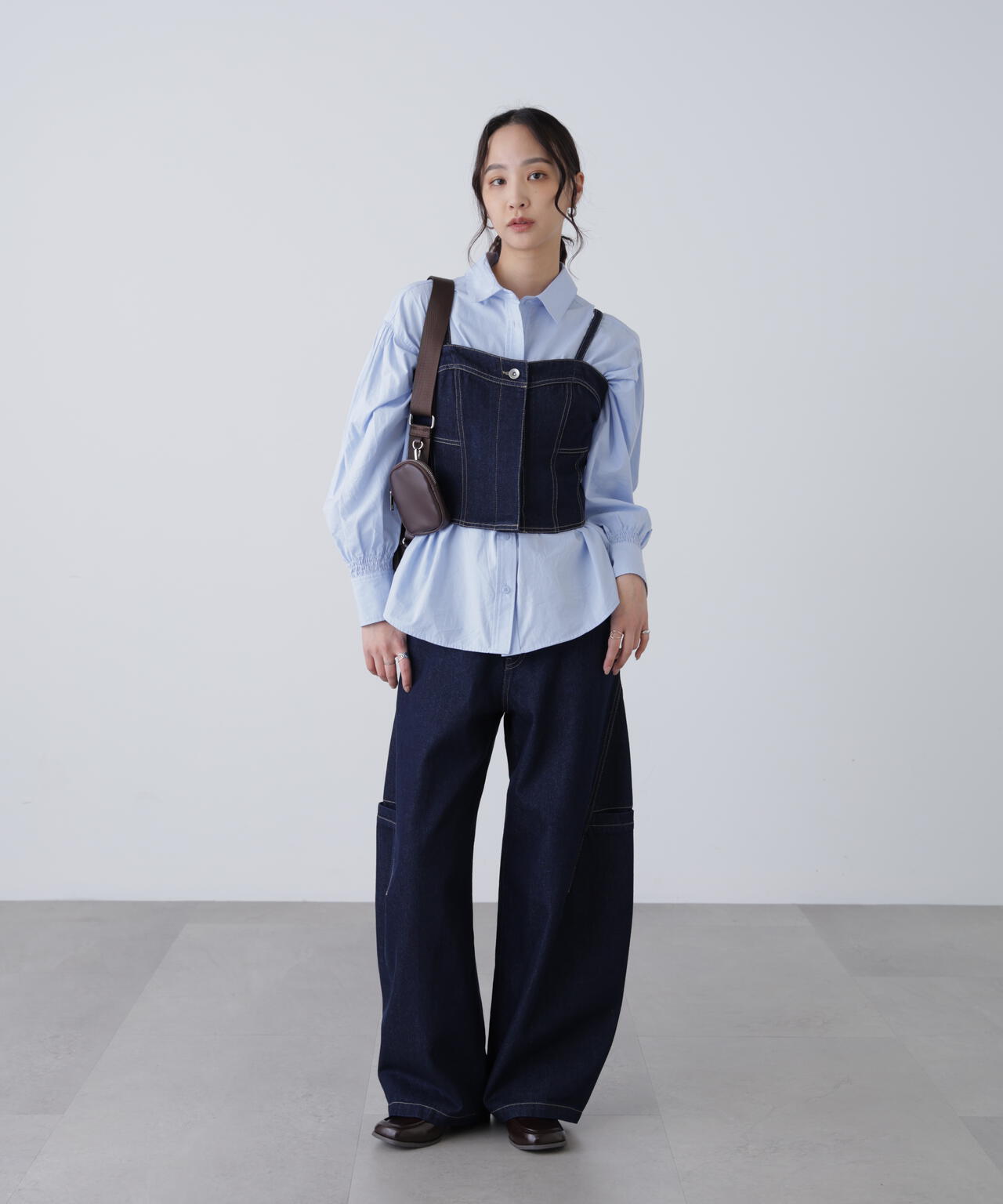 パネル切り替えデニムビスチェ