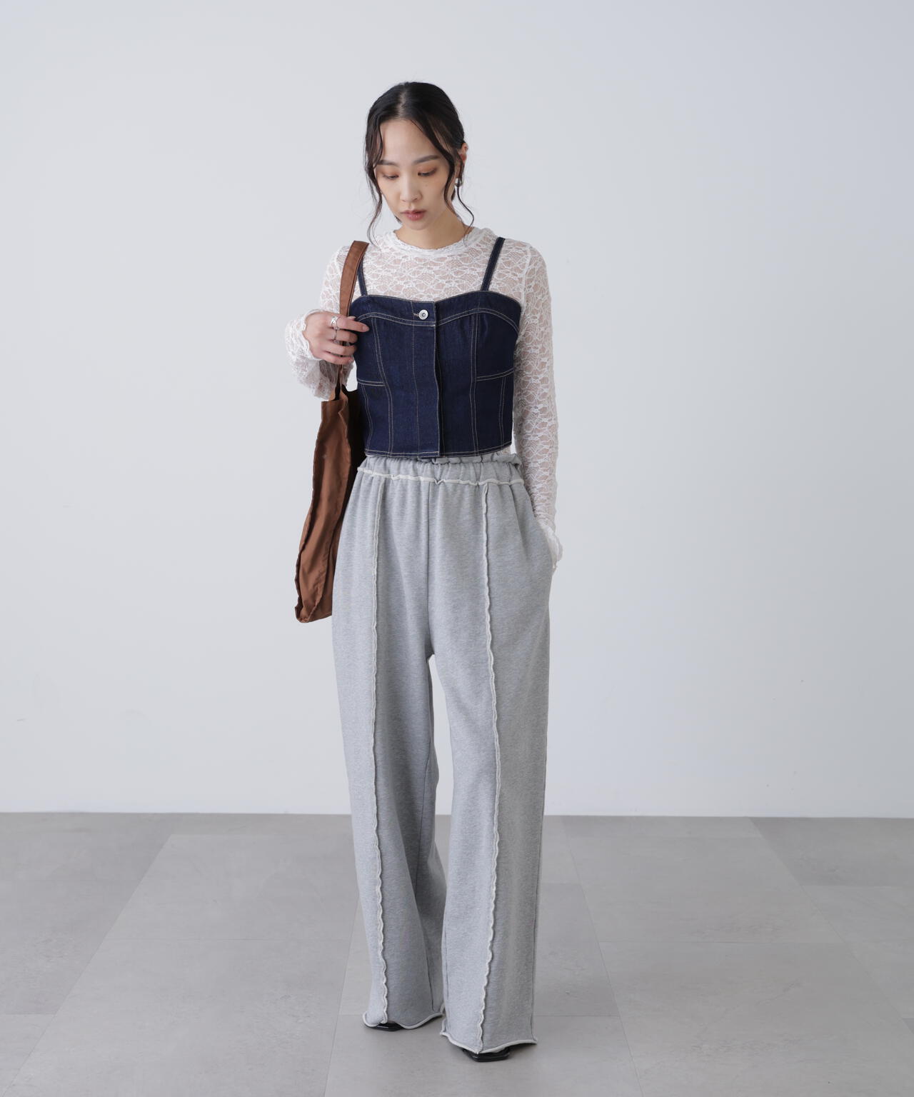 パネル切り替えデニムビスチェ