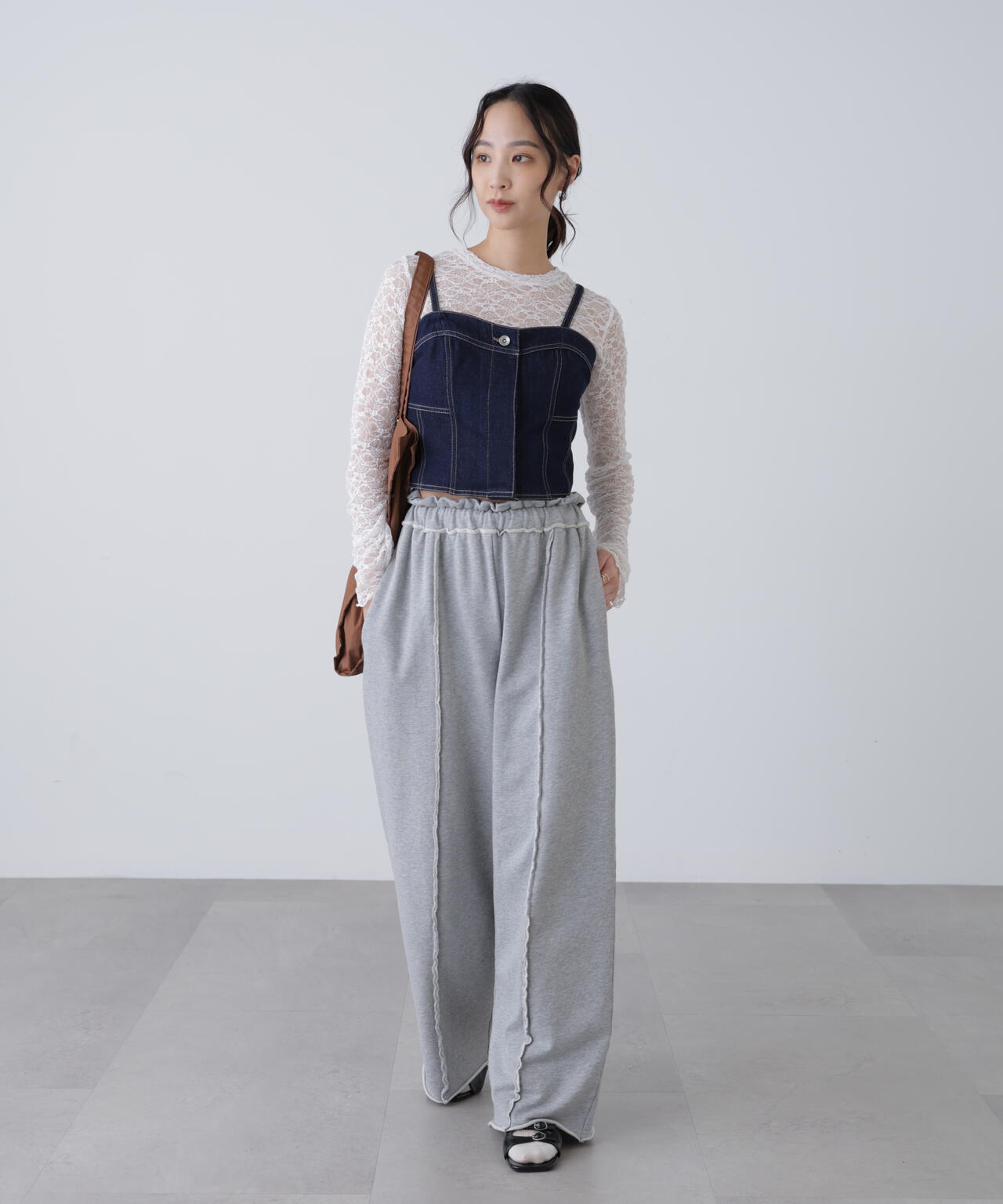 パネル切り替えデニムビスチェ