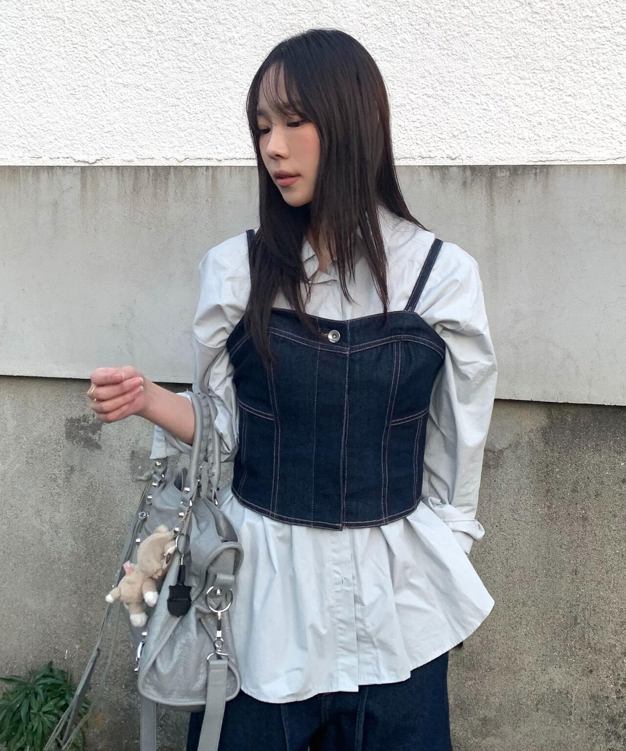 パネル切り替えデニムビスチェ