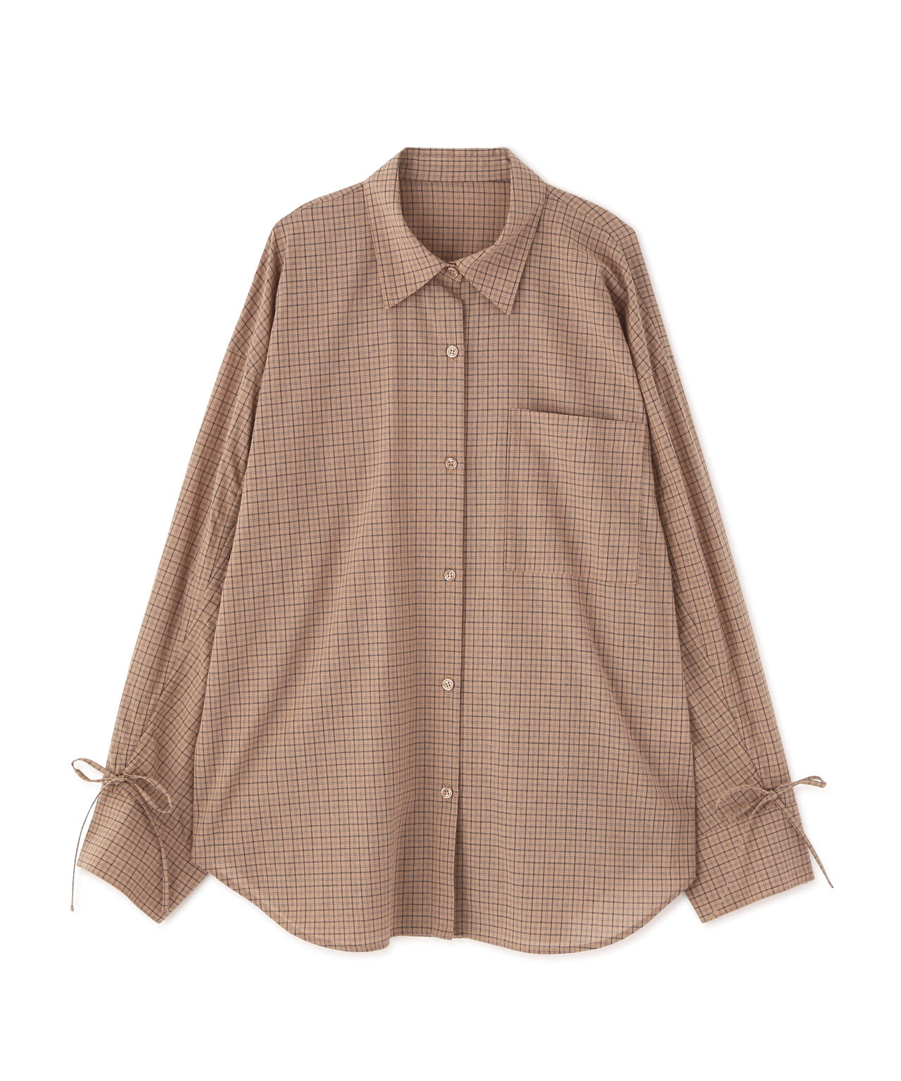 袖シャーリングオーバーシャツ