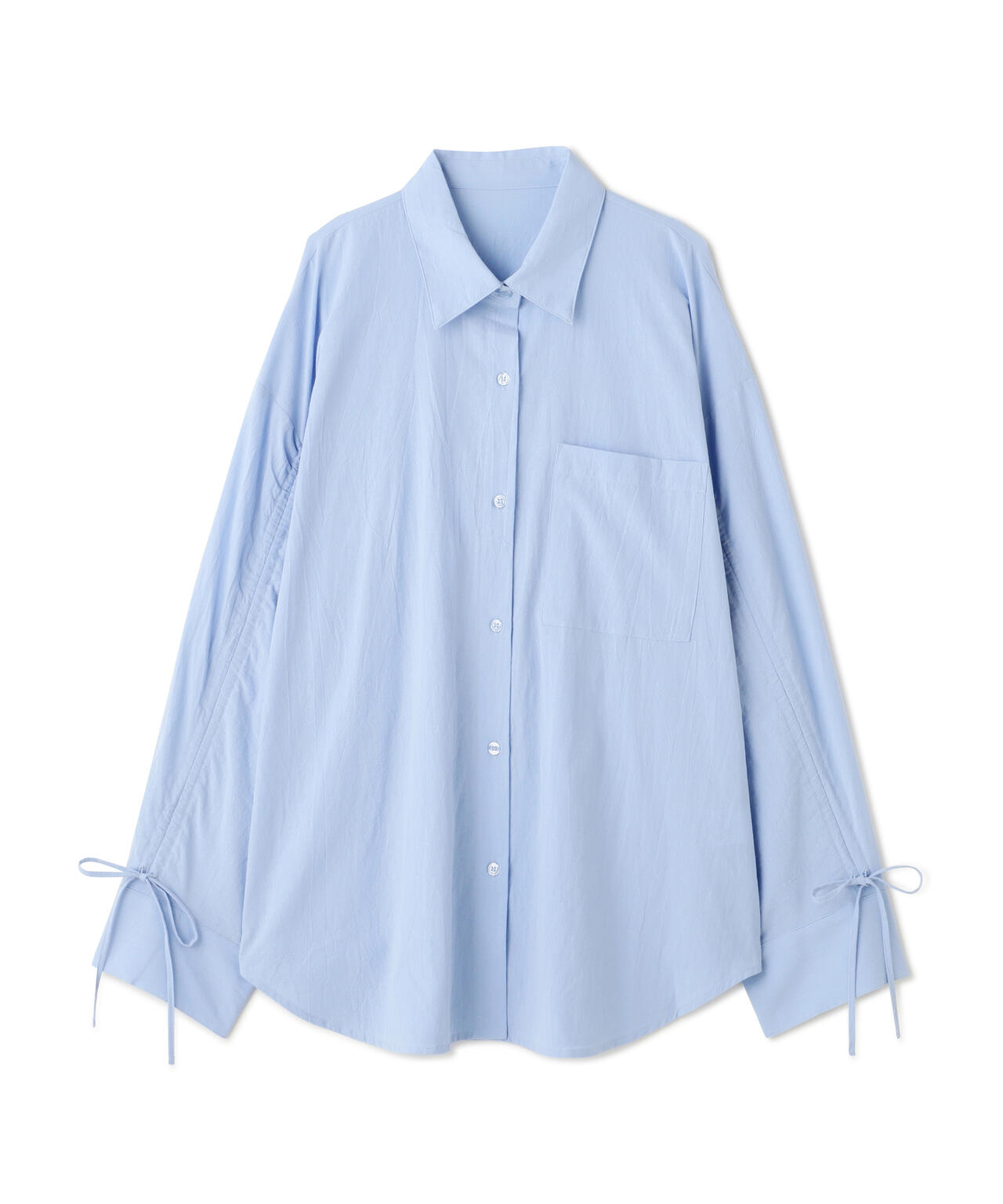 袖シャーリングオーバーシャツ