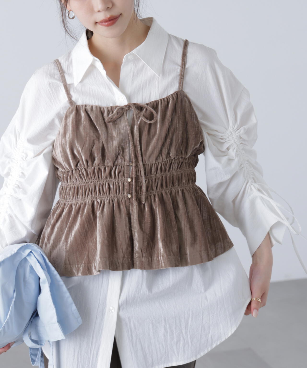 クラッシュベロアシャーリングビスチェ