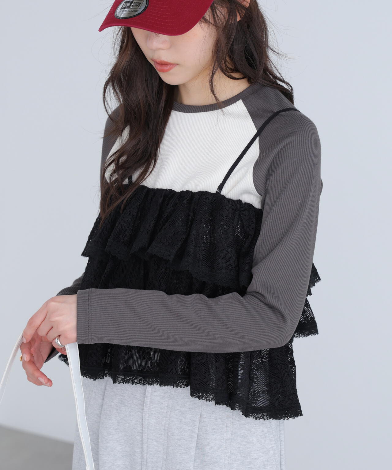 ティアードフリル2wayビスチェ