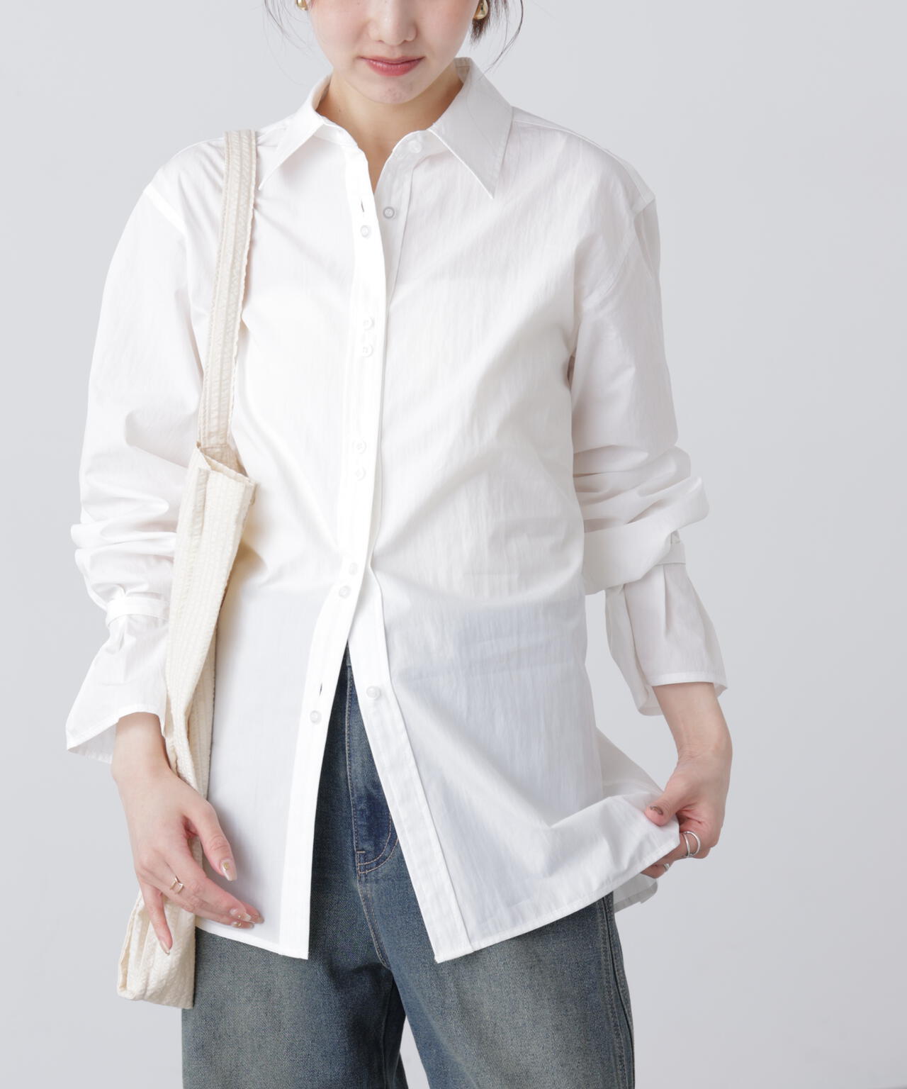 ウエストシェイプレースアップシャツ