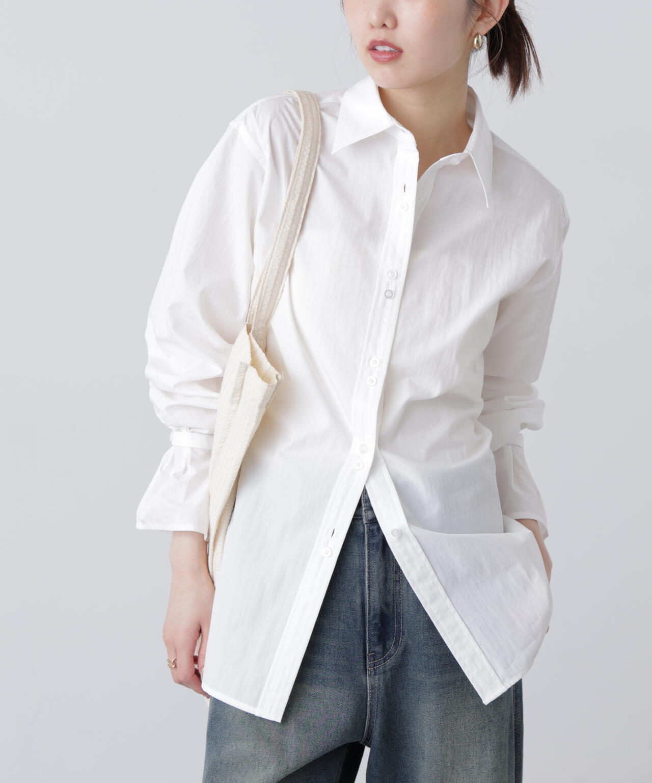 ウエストシェイプレースアップシャツ