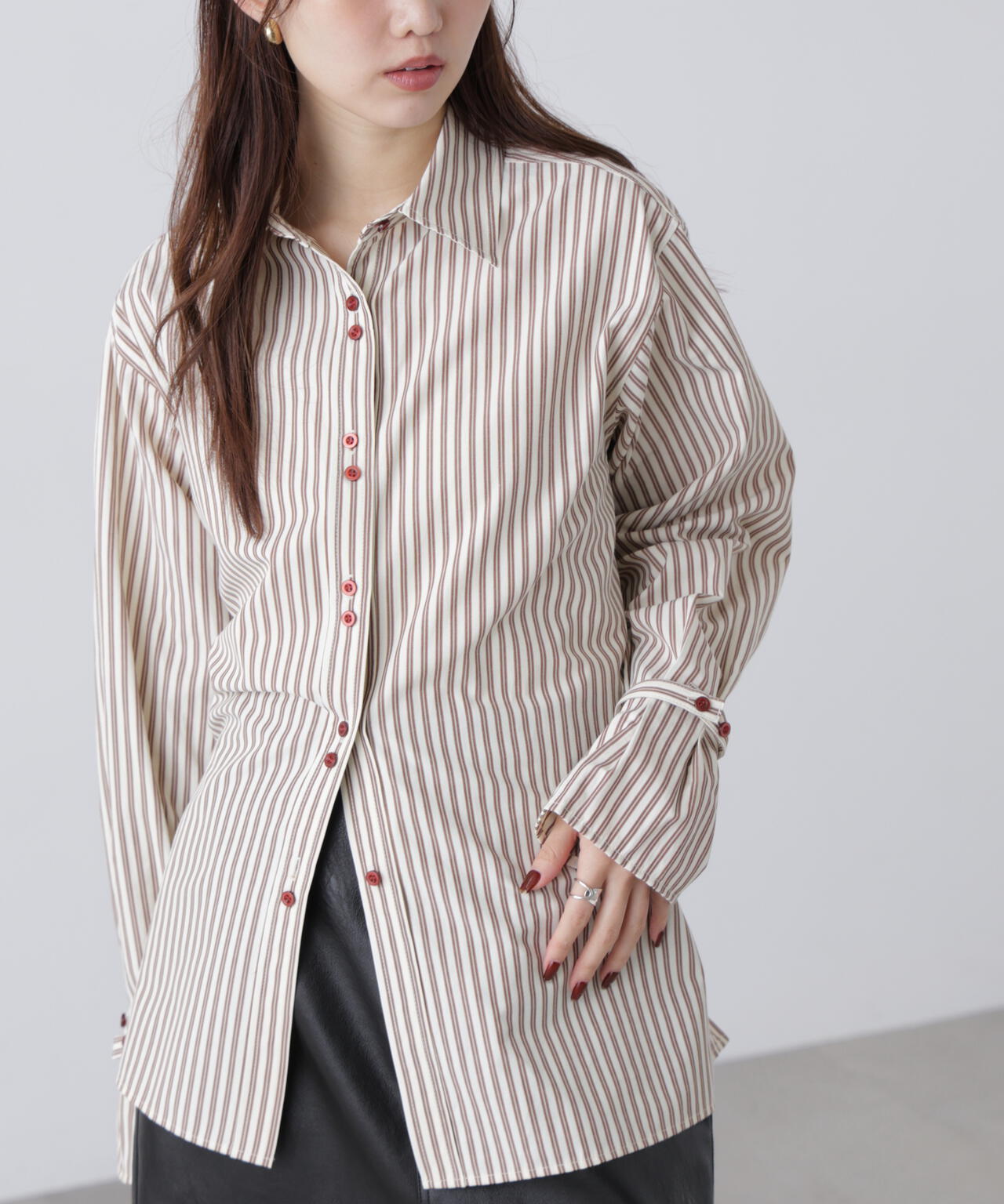 ウエストシェイプレースアップシャツ