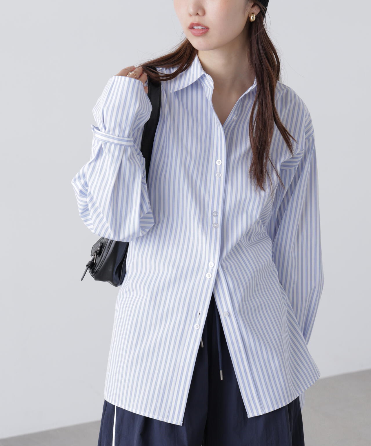 ウエストシェイプレースアップシャツ