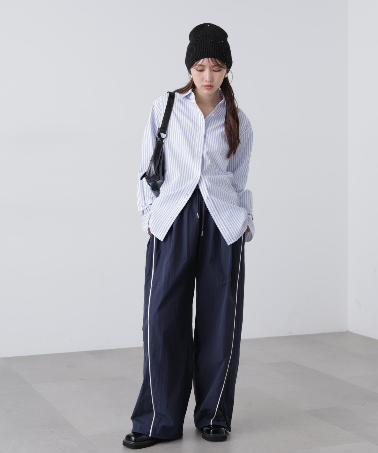 ウエストシェイプレースアップシャツ