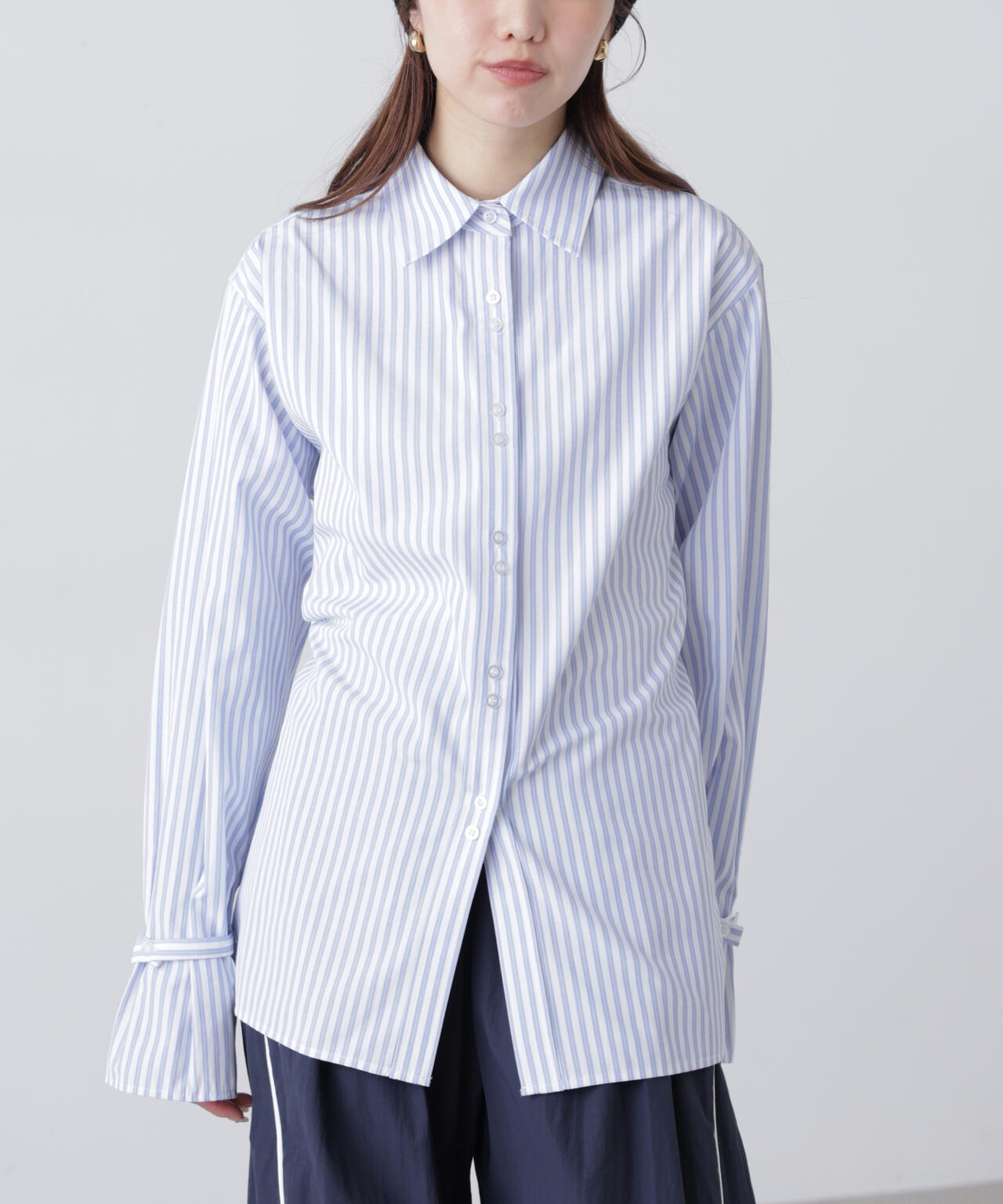 ウエストシェイプレースアップシャツ