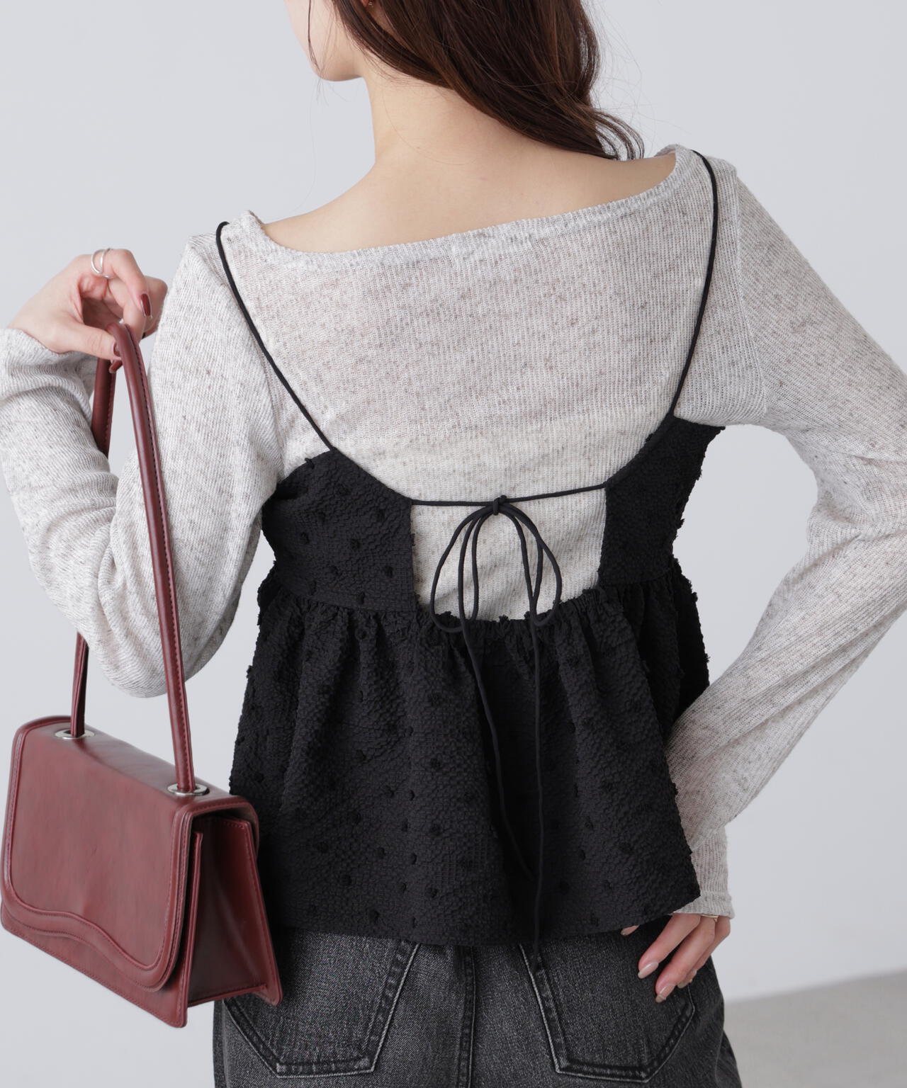 ドットジャガードキャミソールビスチェ