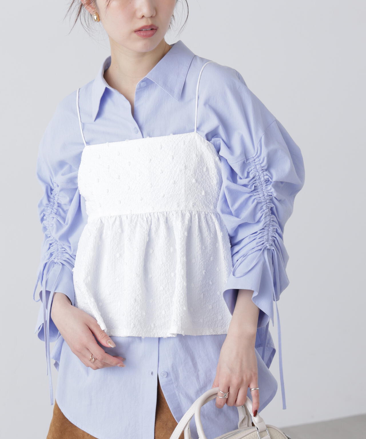 ドットジャガードキャミソールビスチェ