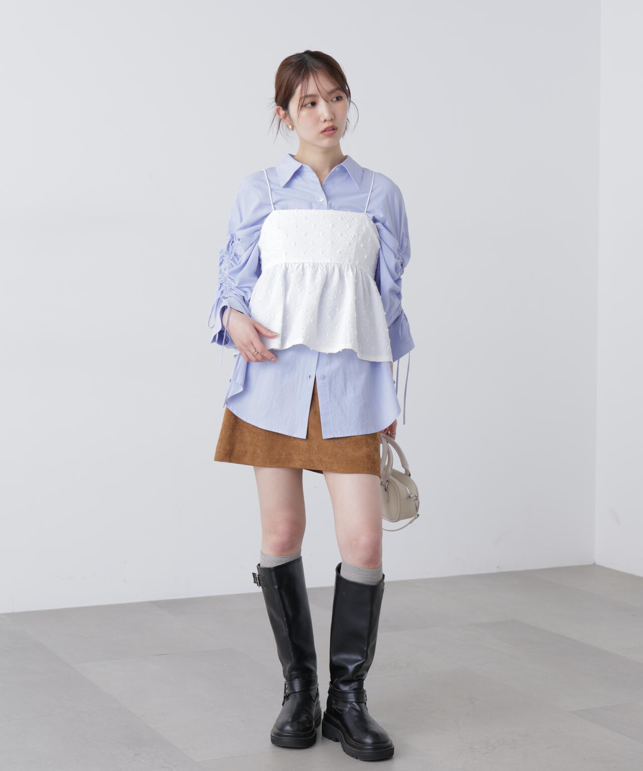 ドットジャガードキャミソールビスチェ