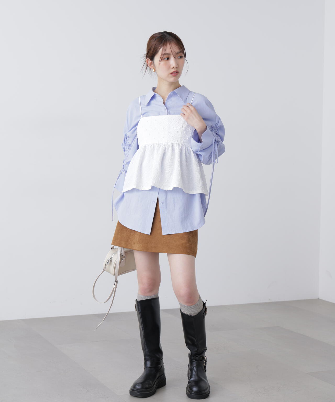 ドットジャガードキャミソールビスチェ