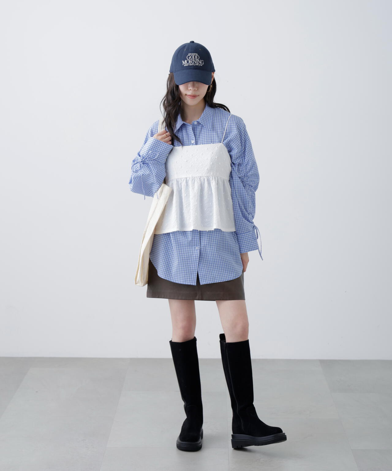 ドットジャガードキャミソールビスチェ