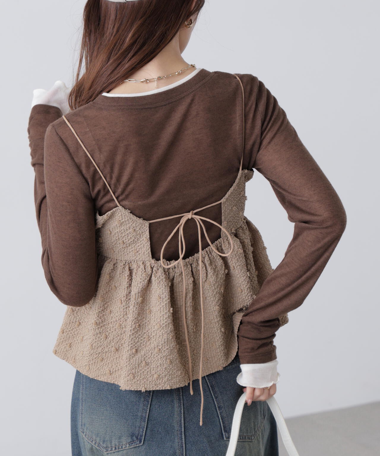 ドットジャガードキャミソールビスチェ