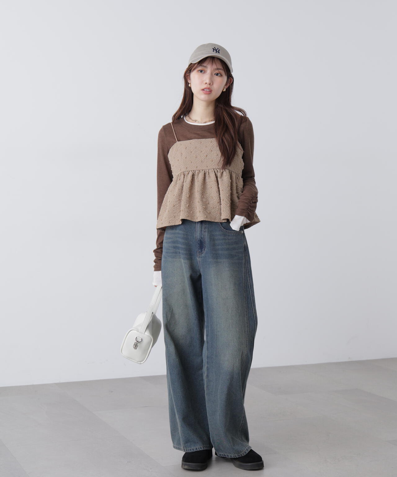 ドットジャガードキャミソールビスチェ