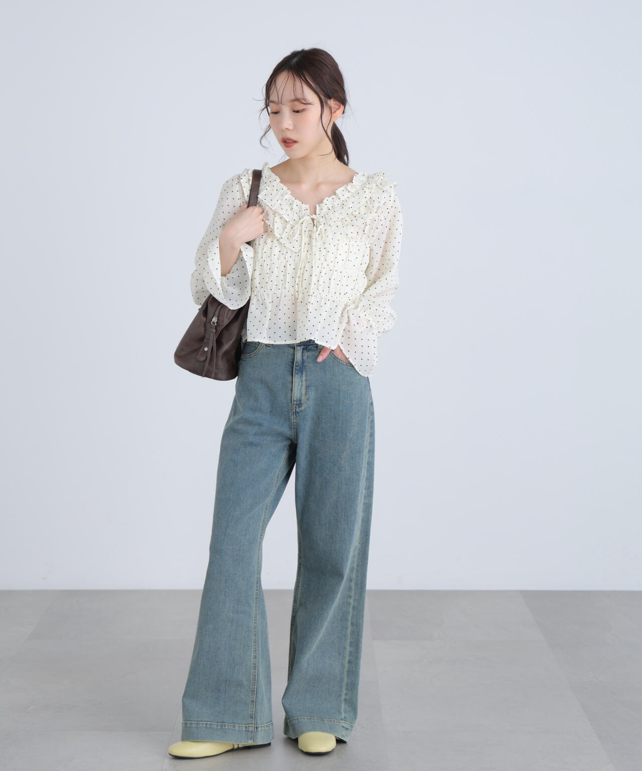 【一部追加生産予約】アソート前後2wayフリルブラウス