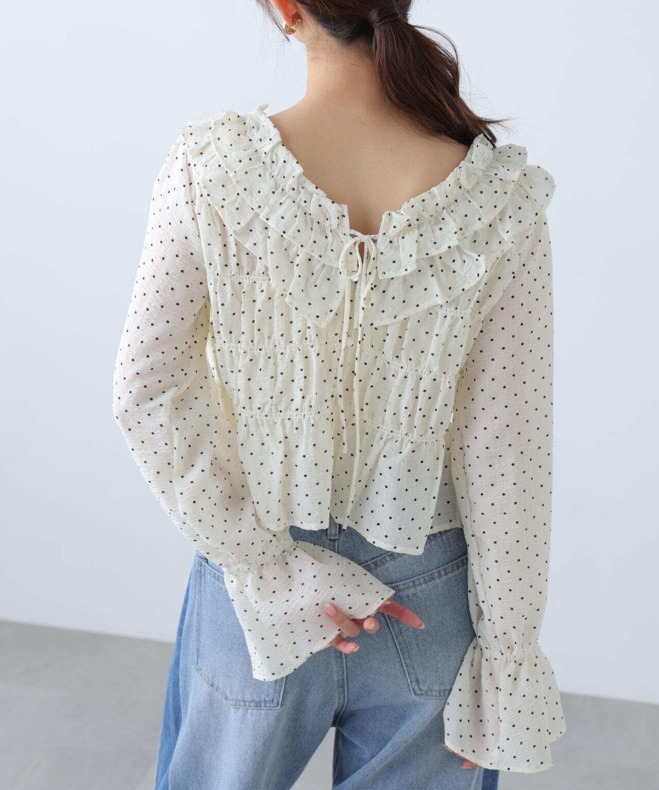 【一部追加生産予約】アソート前後2wayフリルブラウス