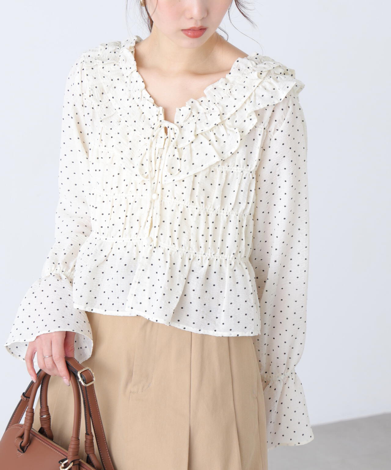 【一部追加生産予約】アソート前後2wayフリルブラウス