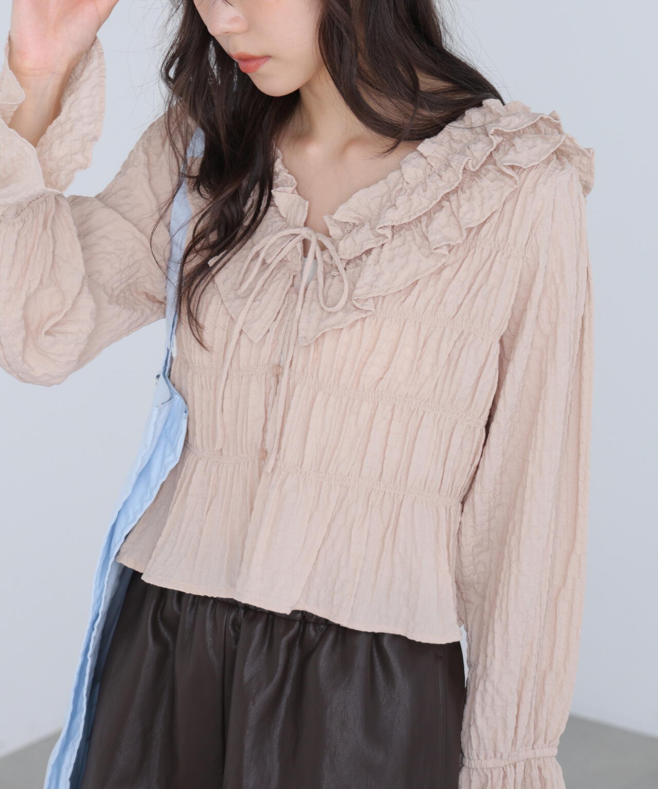 【一部追加生産予約】アソート前後2wayフリルブラウス