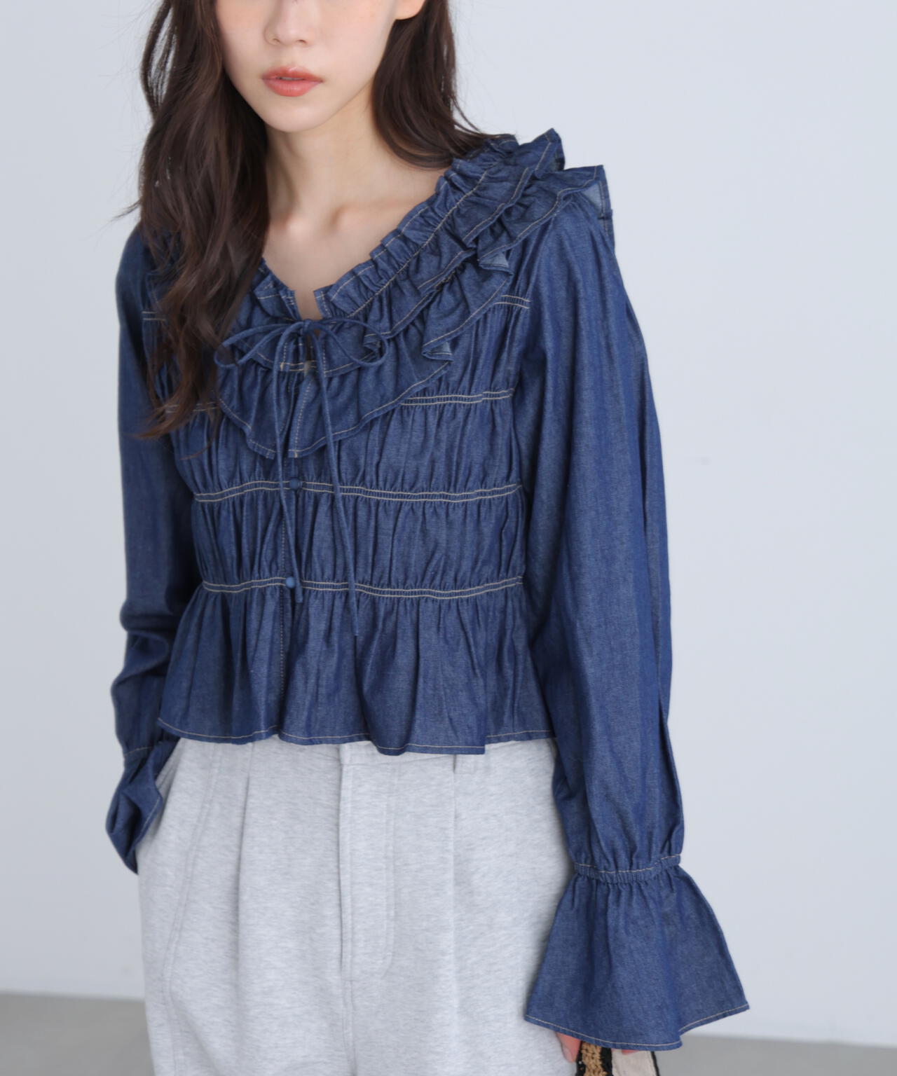 【一部追加生産予約】アソート前後2wayフリルブラウス