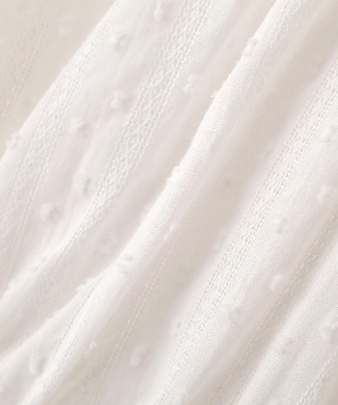 コットンレースペプラムブラウス