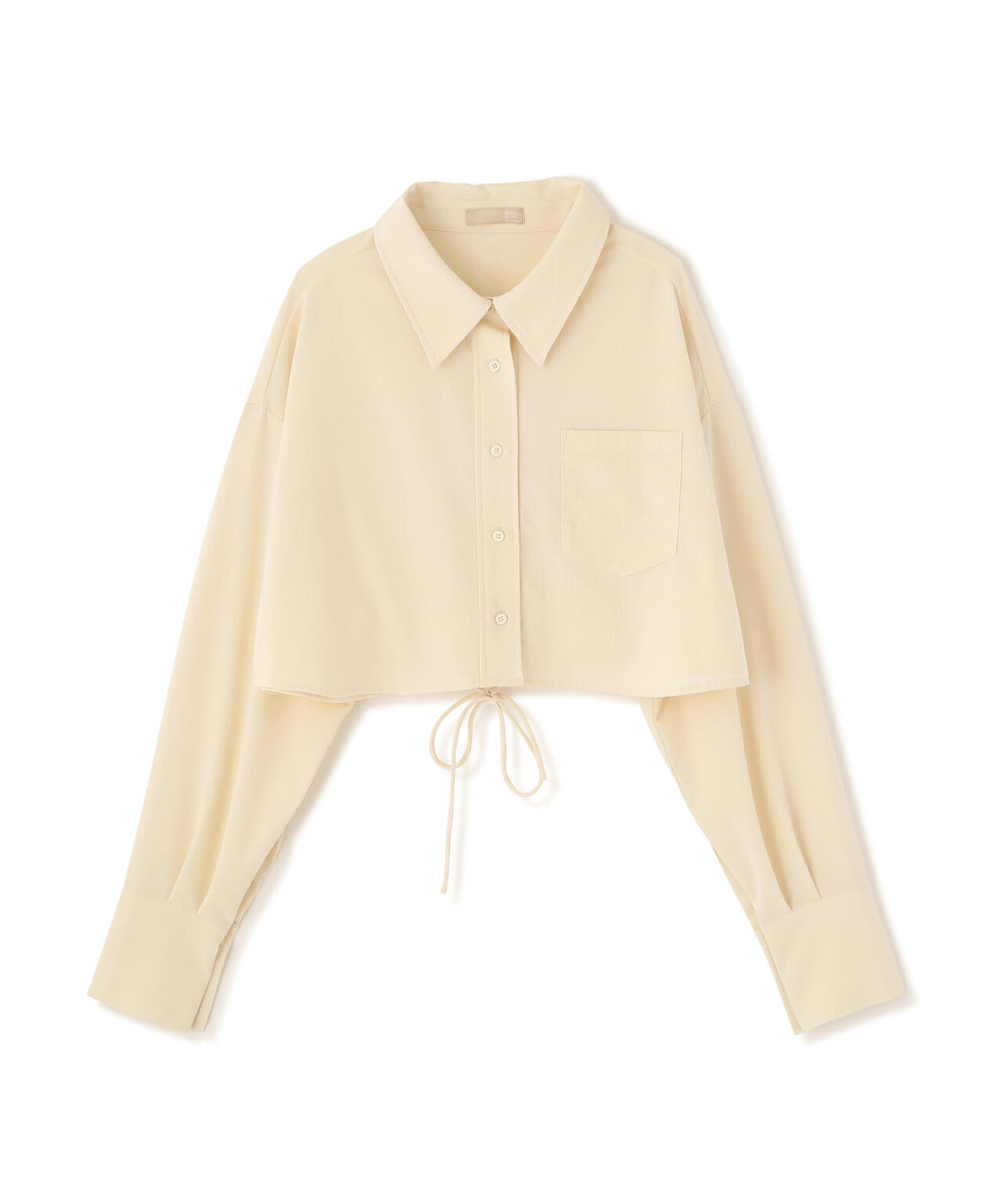 バックレースアップショート丈シャツ