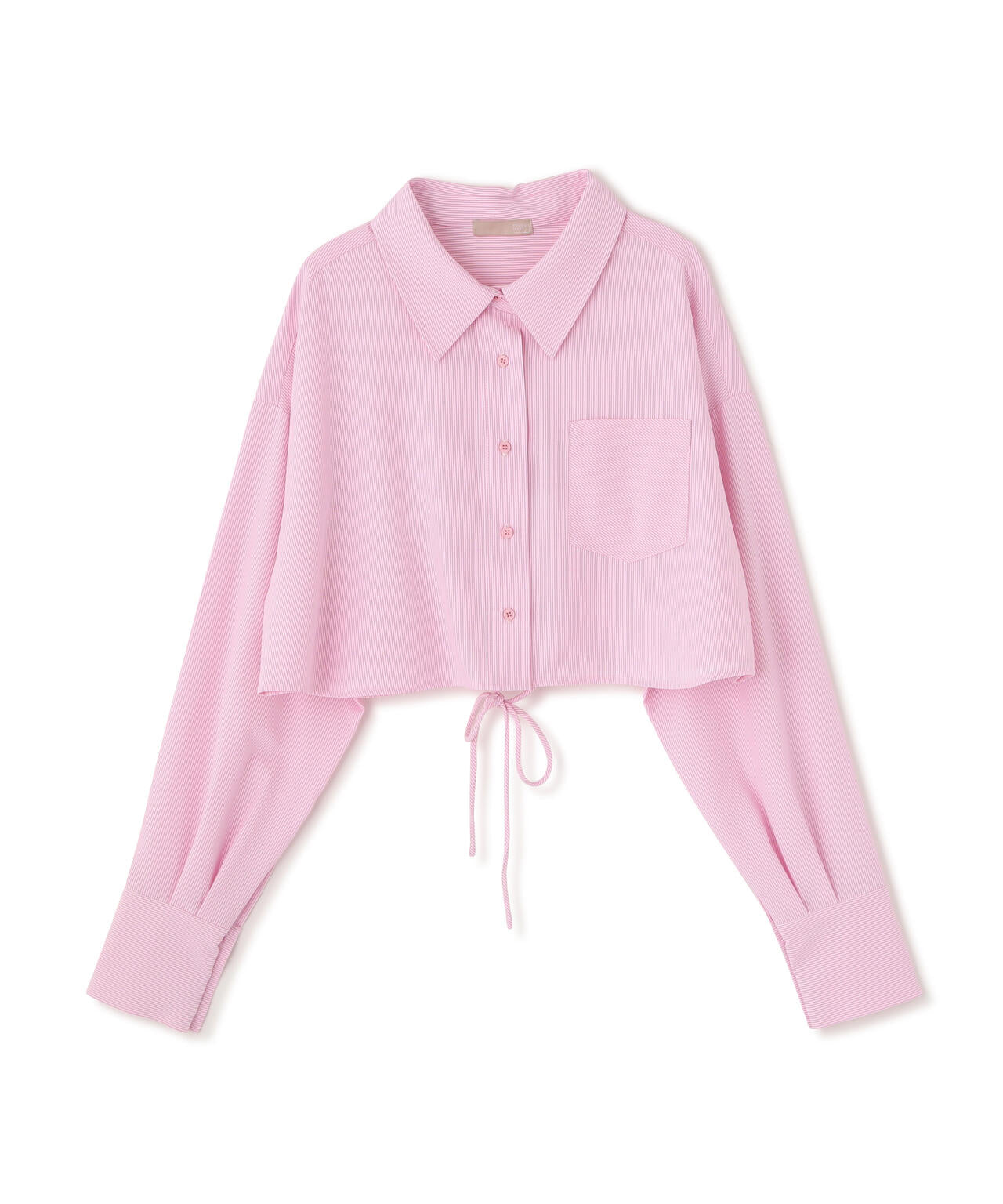 バックレースアップショート丈シャツ