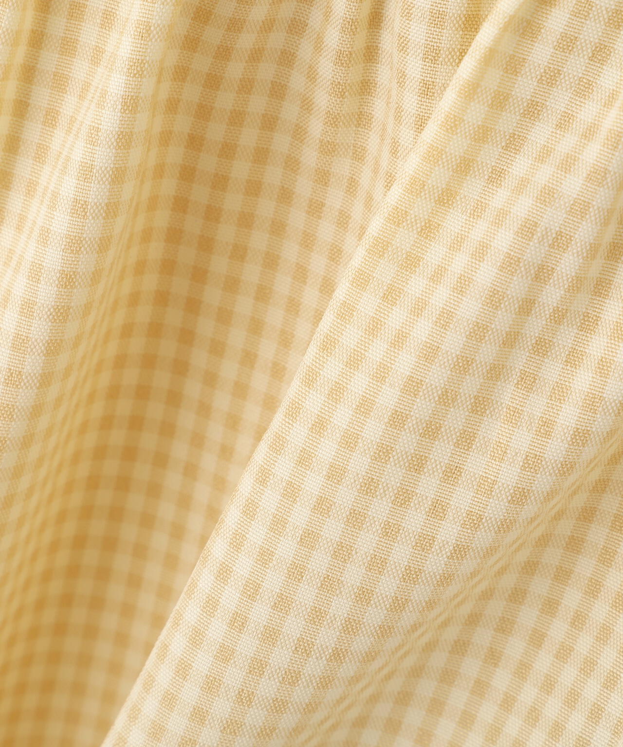 レイヤード風ギンガムチェックペプラムブラウス