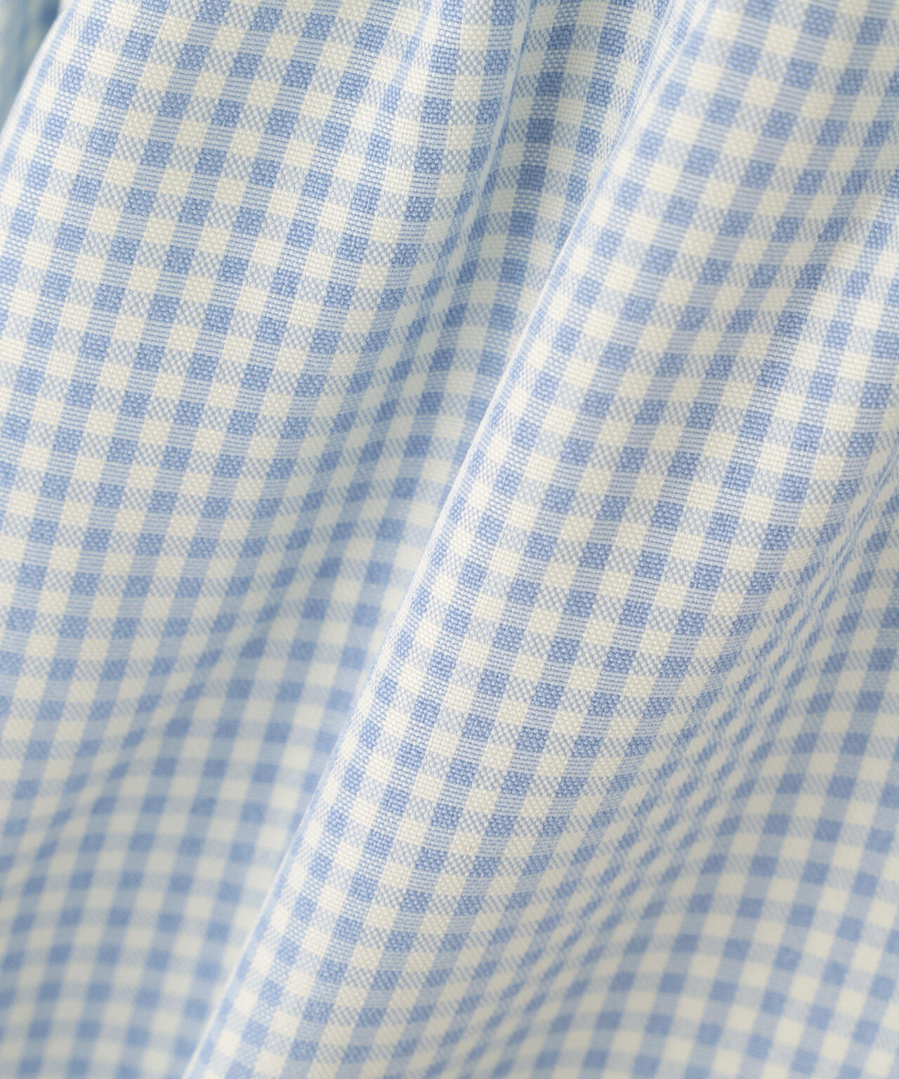 レイヤード風ギンガムチェックペプラムブラウス