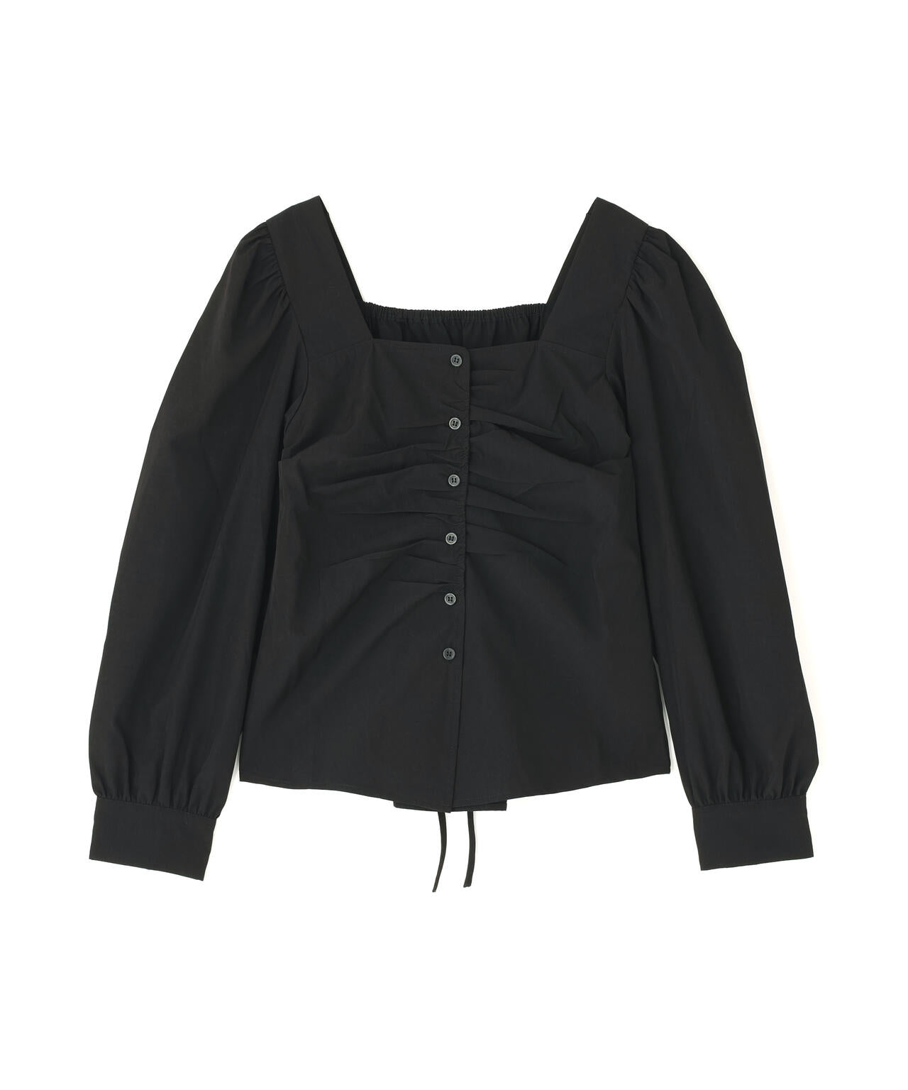 フロントギャザースクエアネックブラウス