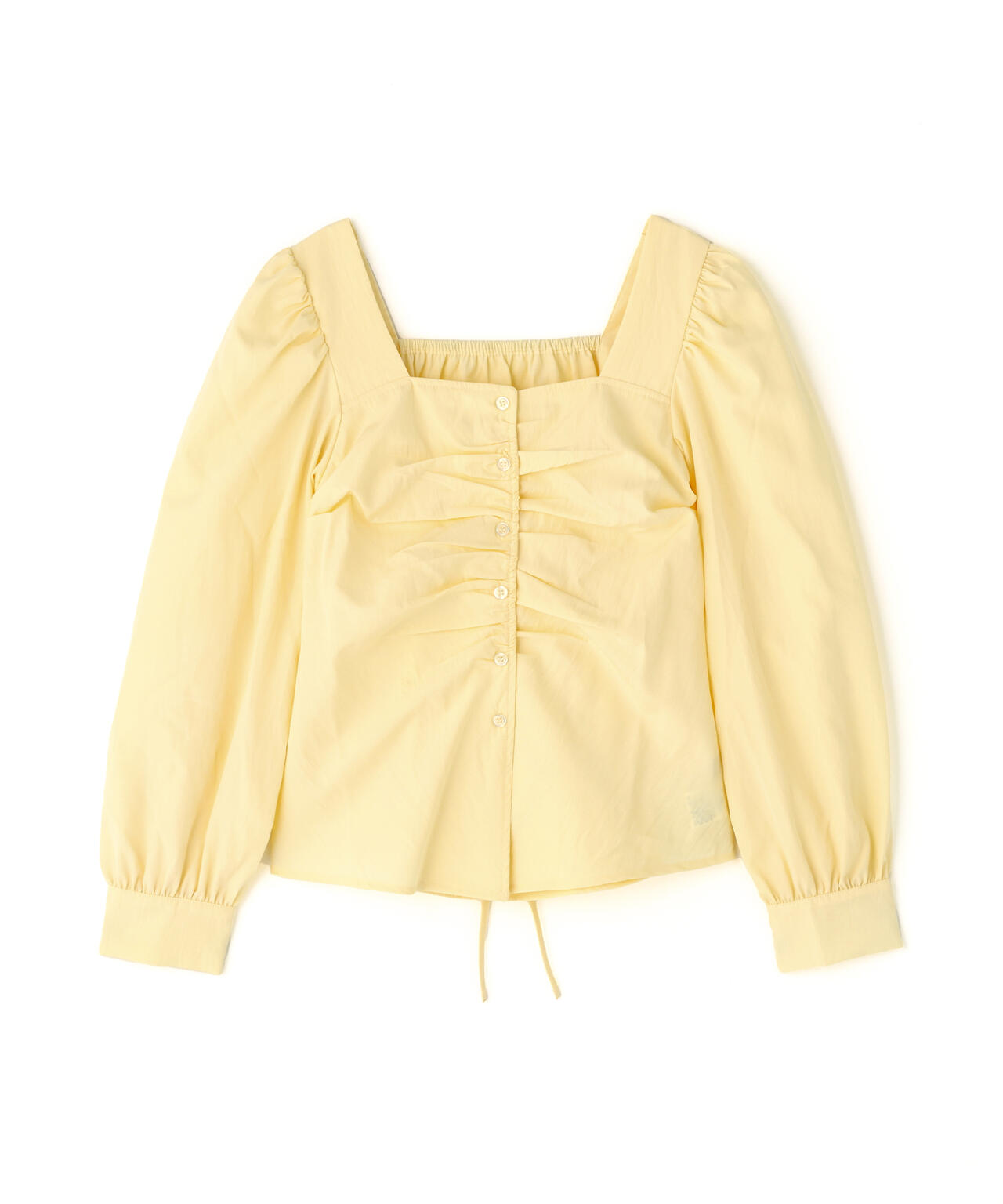 フロントギャザースクエアネックブラウス