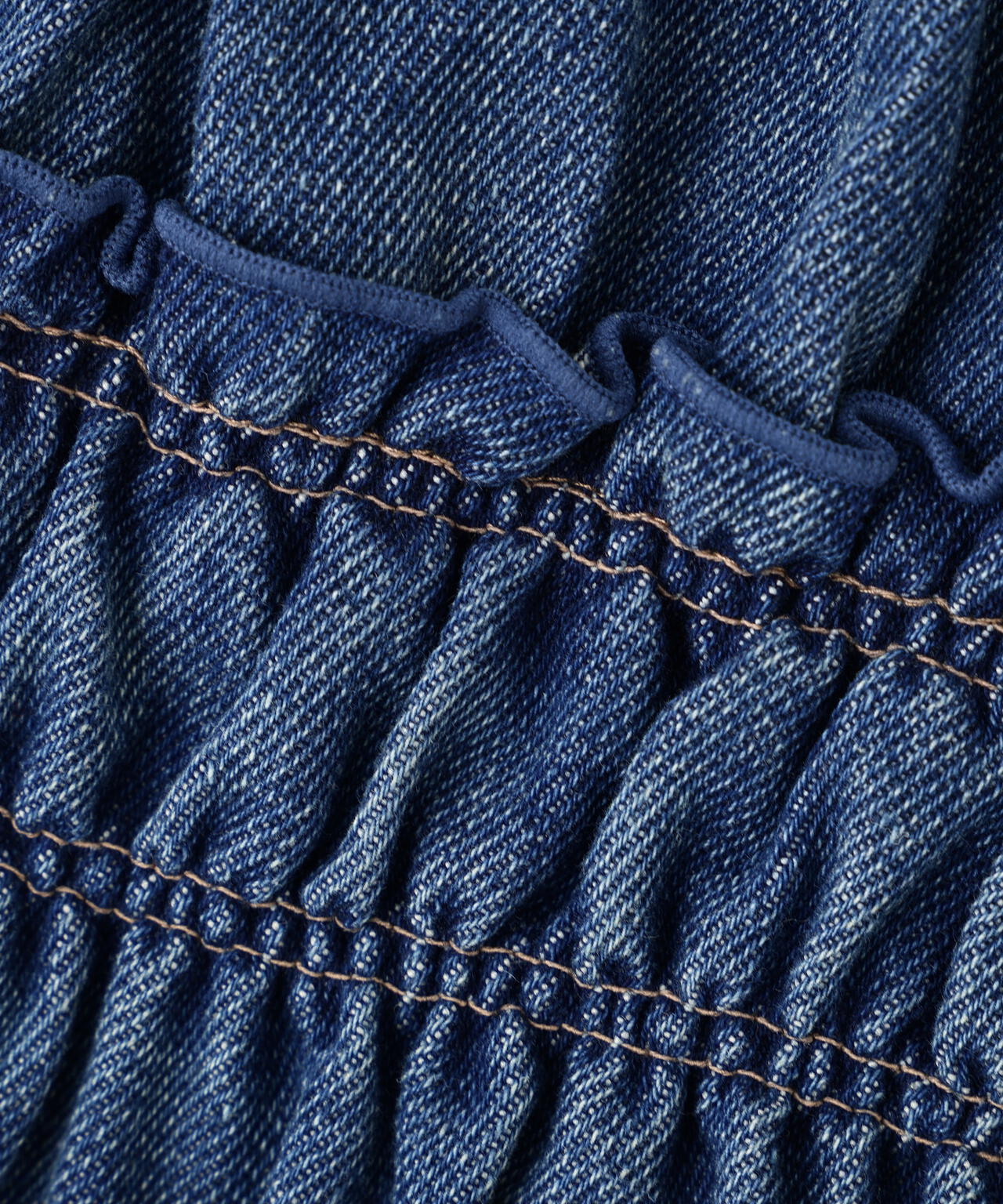 シャーリングデニムビスチェ