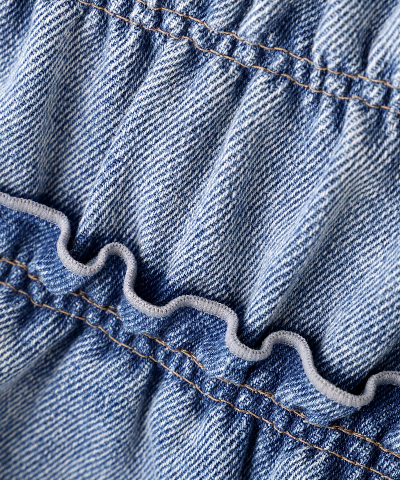 シャーリングデニムビスチェ