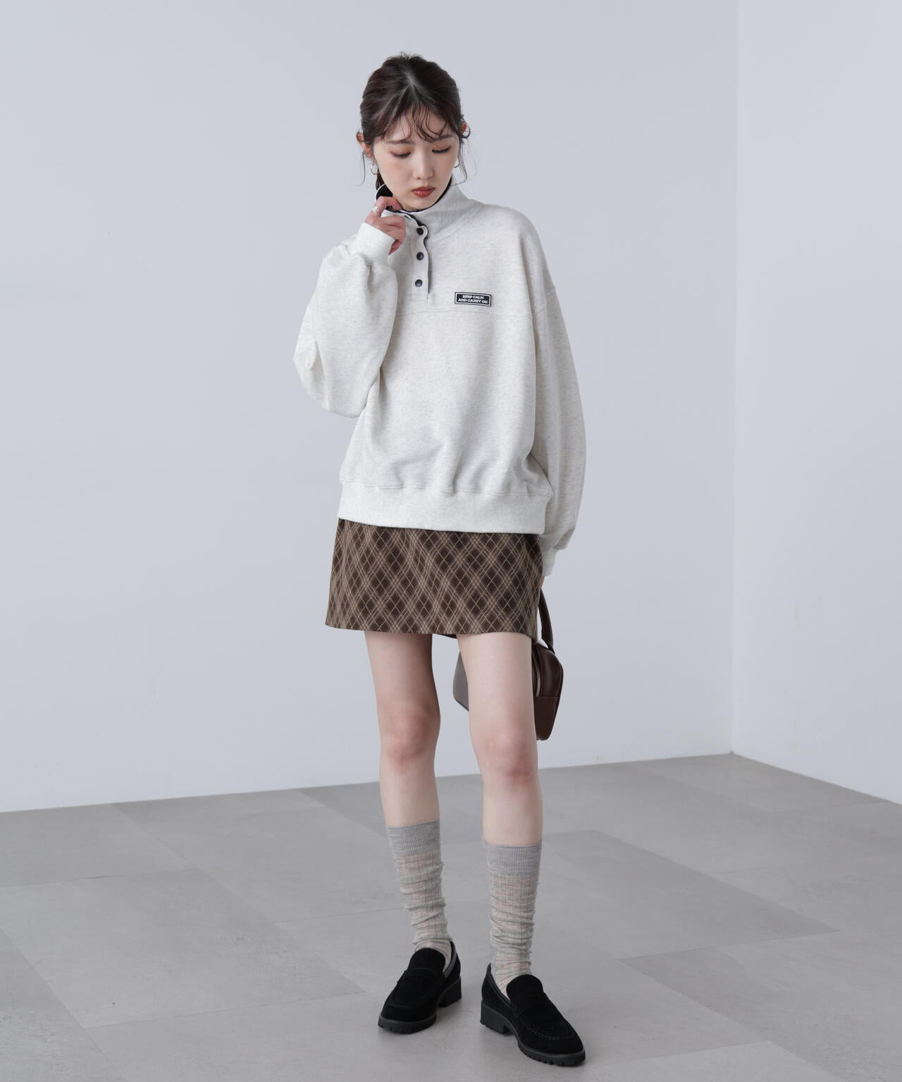 バイアスチェックミニスカート