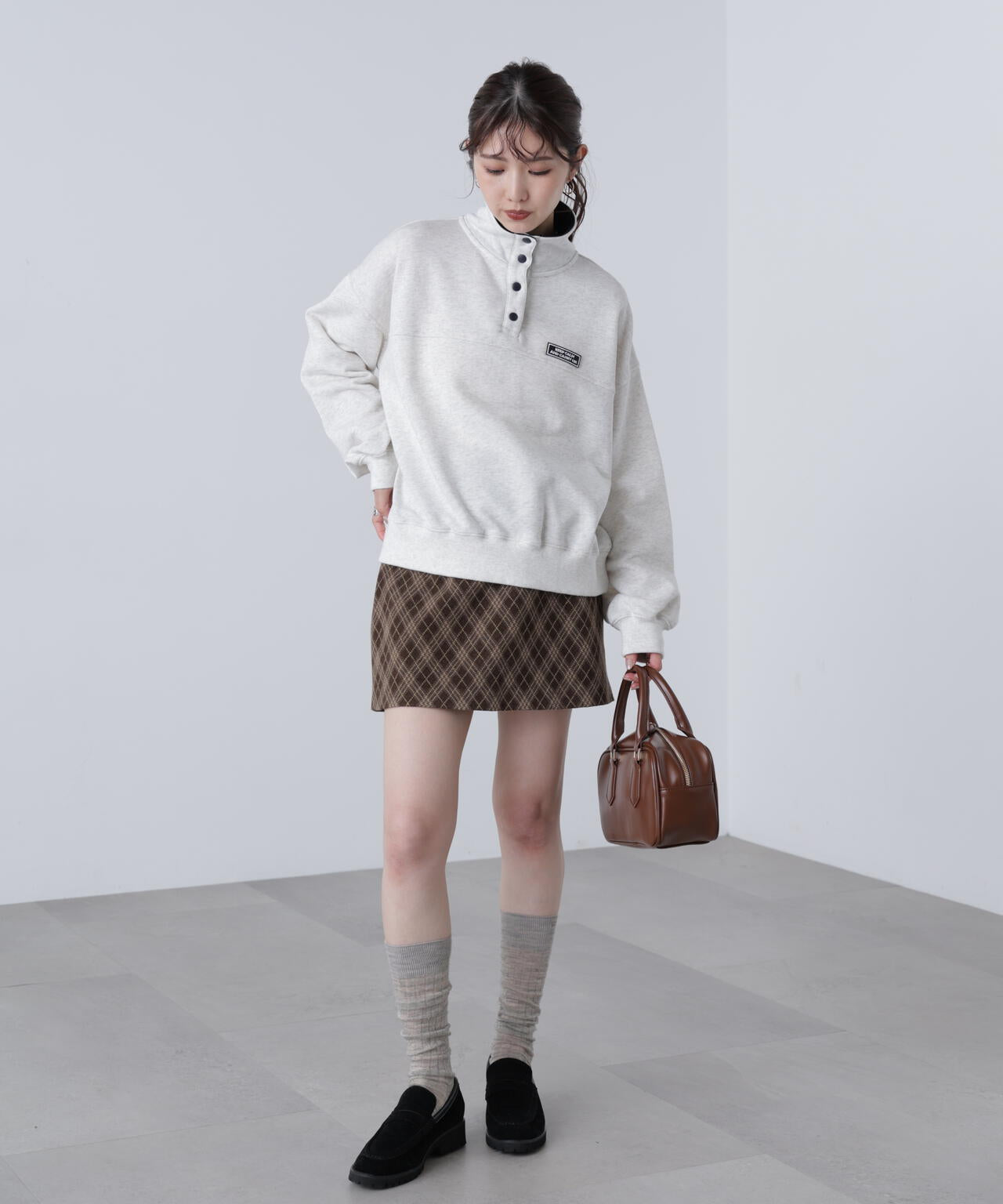 バイアスチェックミニスカート