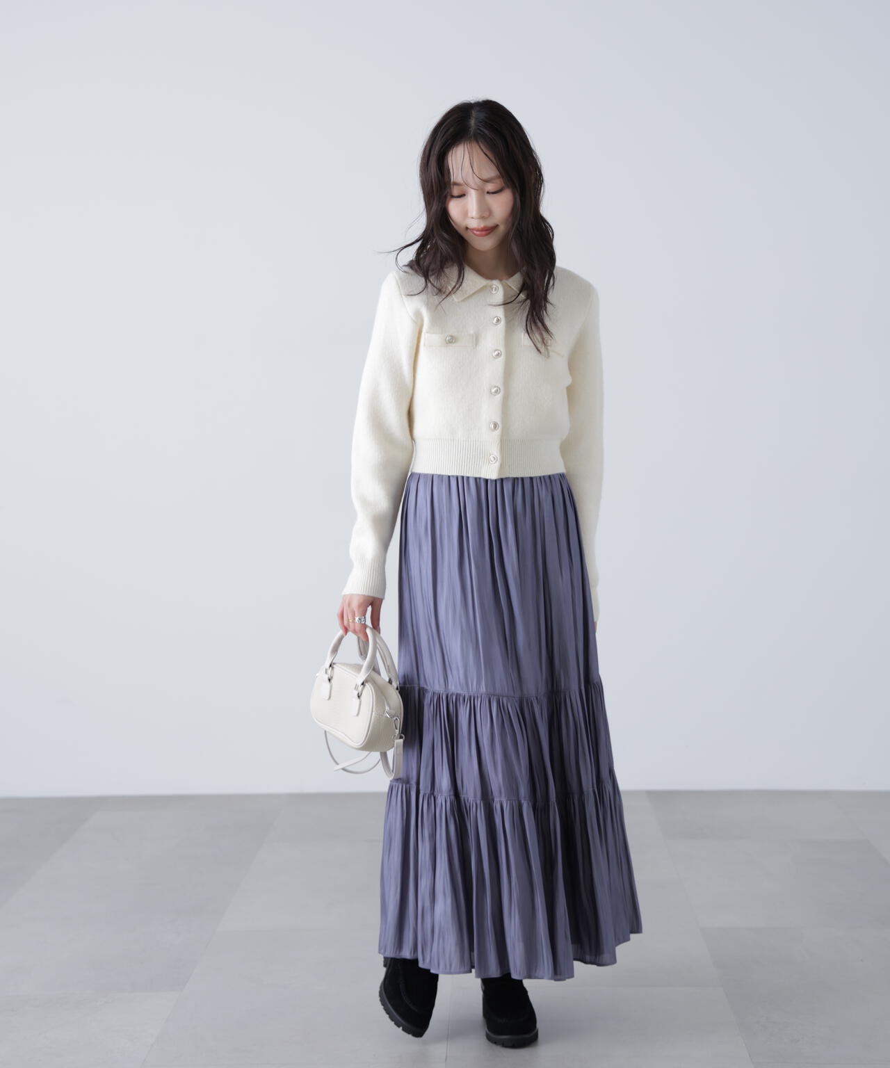 シャイニーティアードスカート