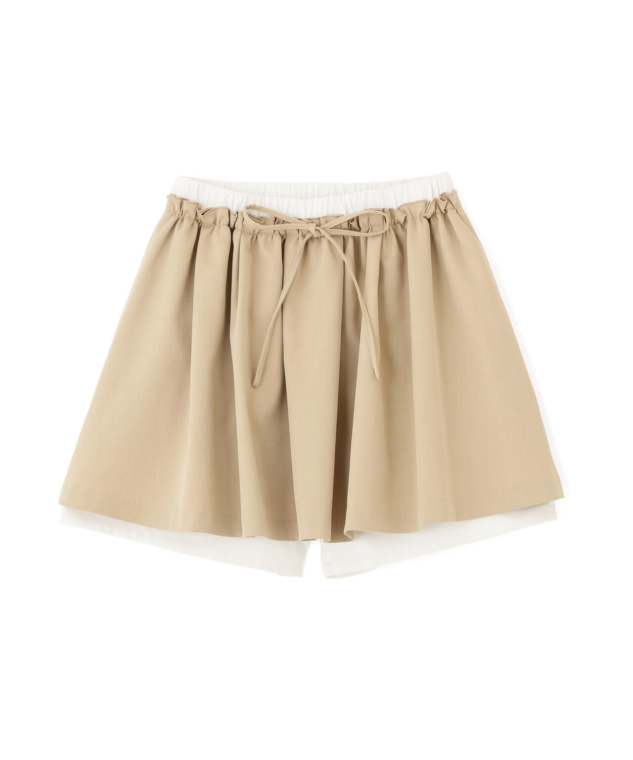 インナーパンツ付レイヤードフレアミニスカート