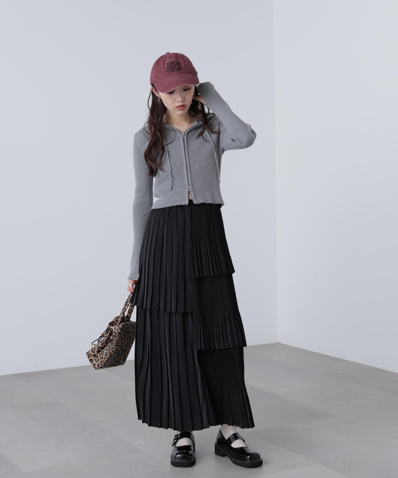 ランダムプリーツティアードスカート
