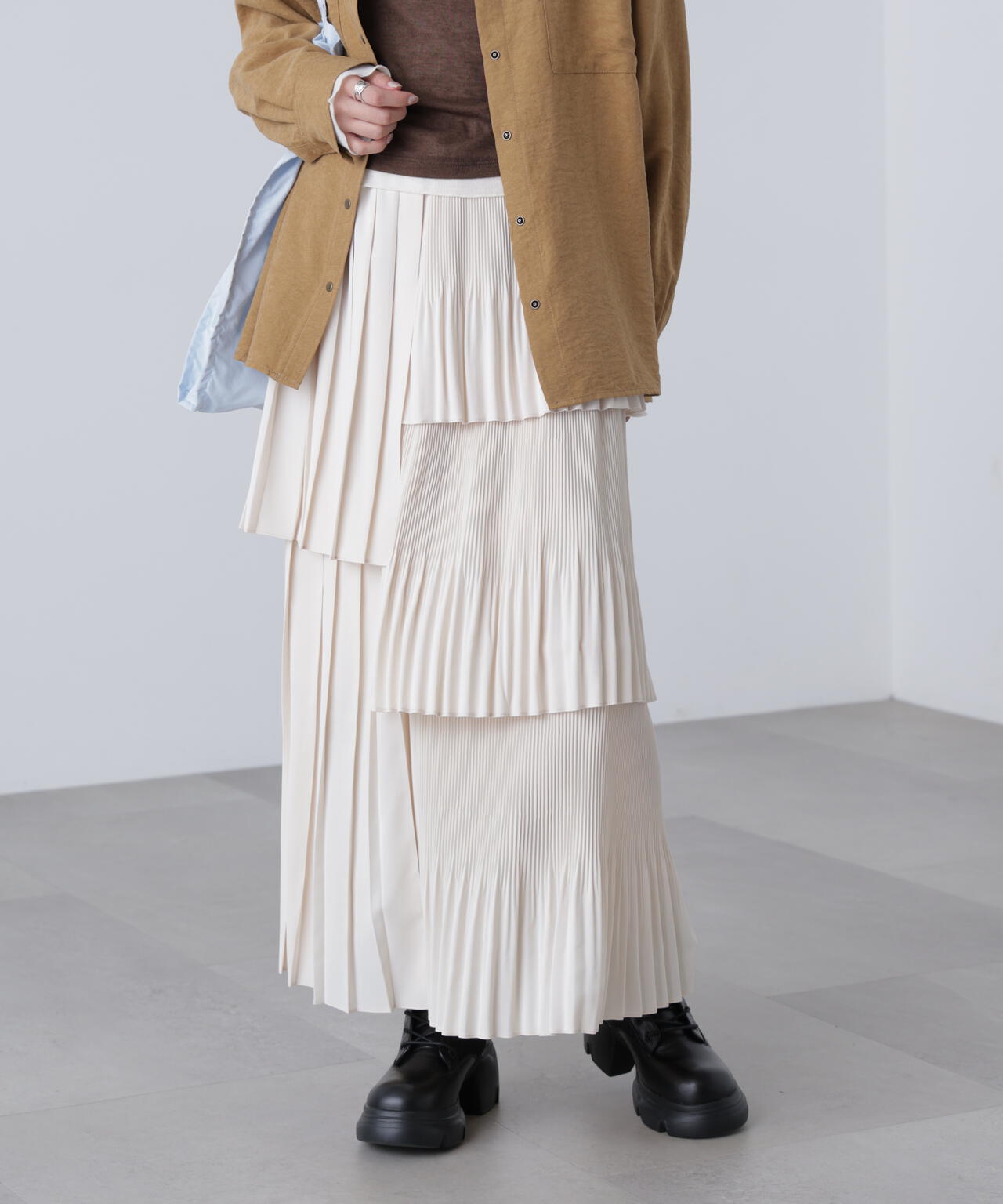 ランダムプリーツティアードスカート