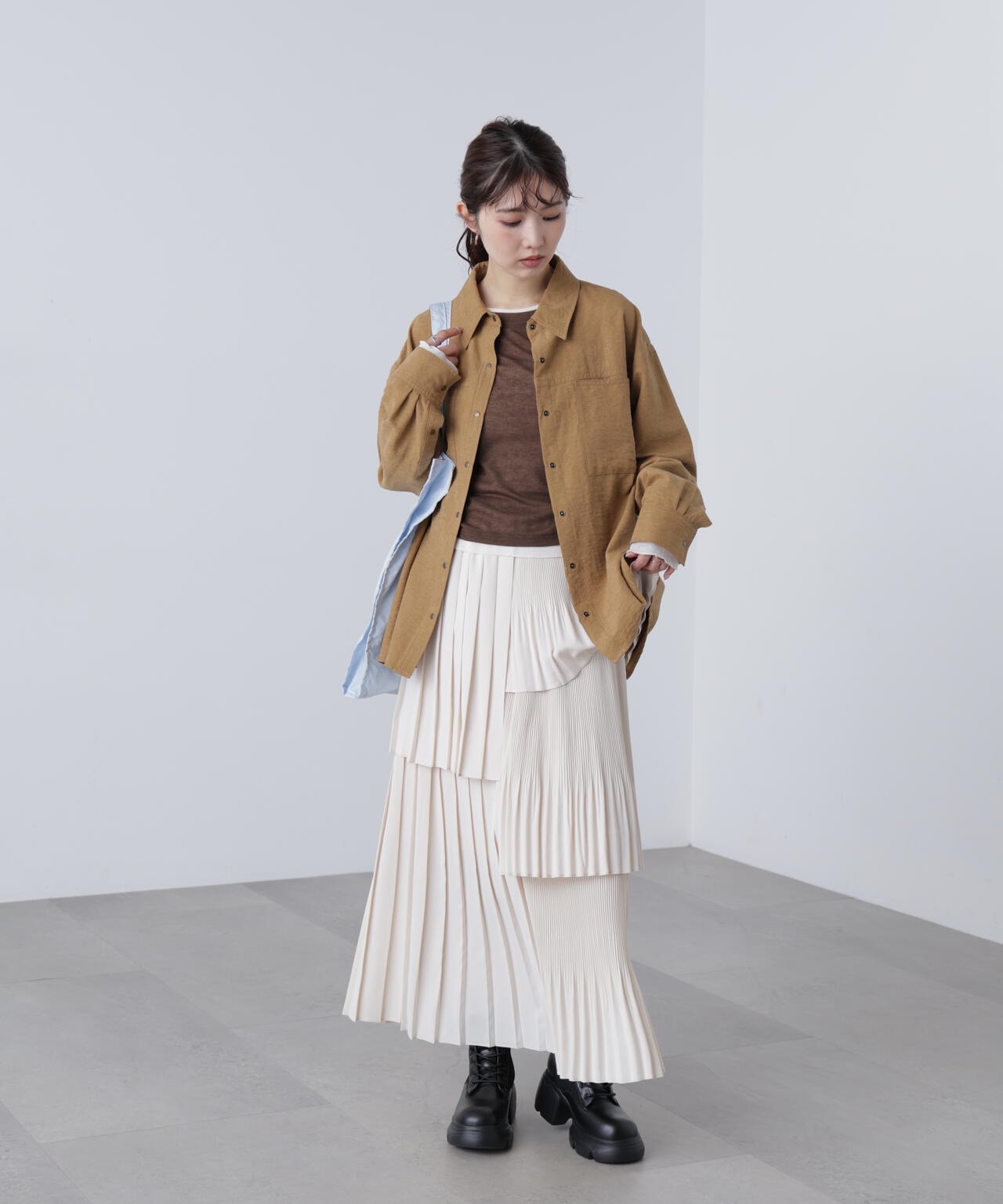 ランダムプリーツティアードスカート