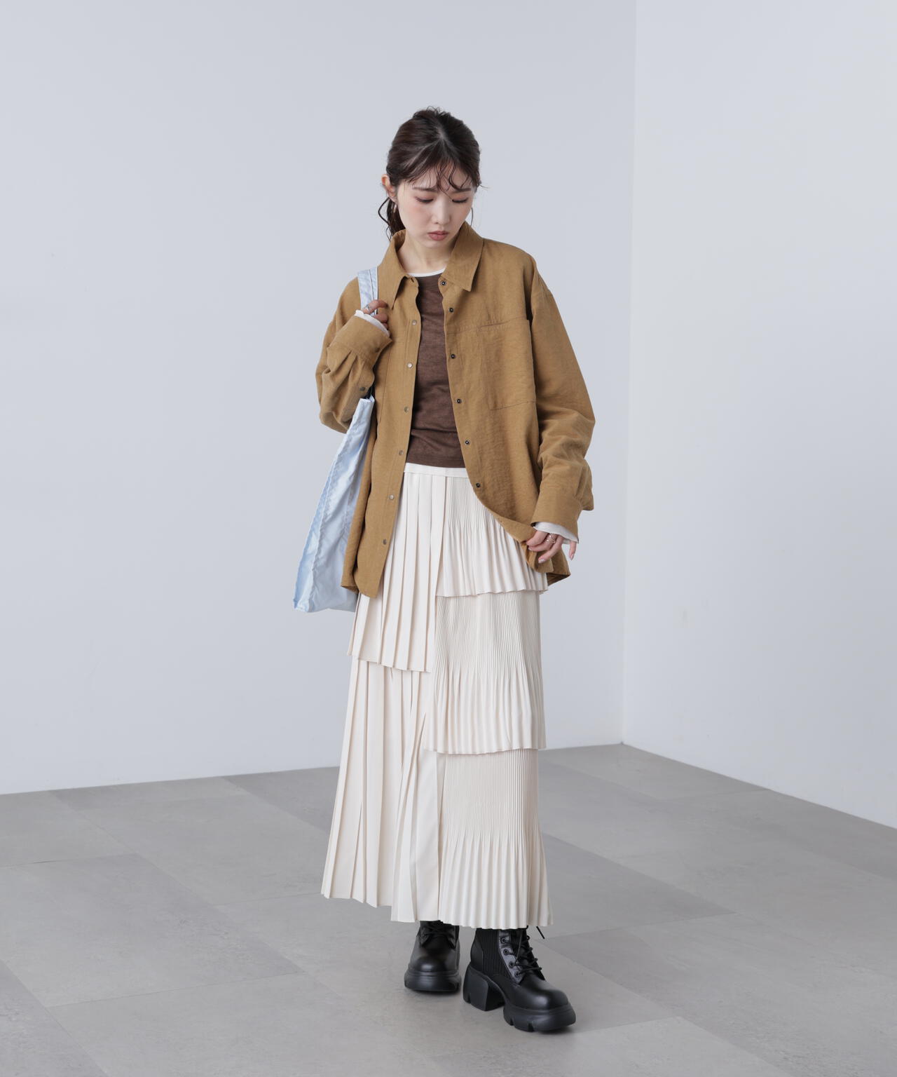 ランダムプリーツティアードスカート