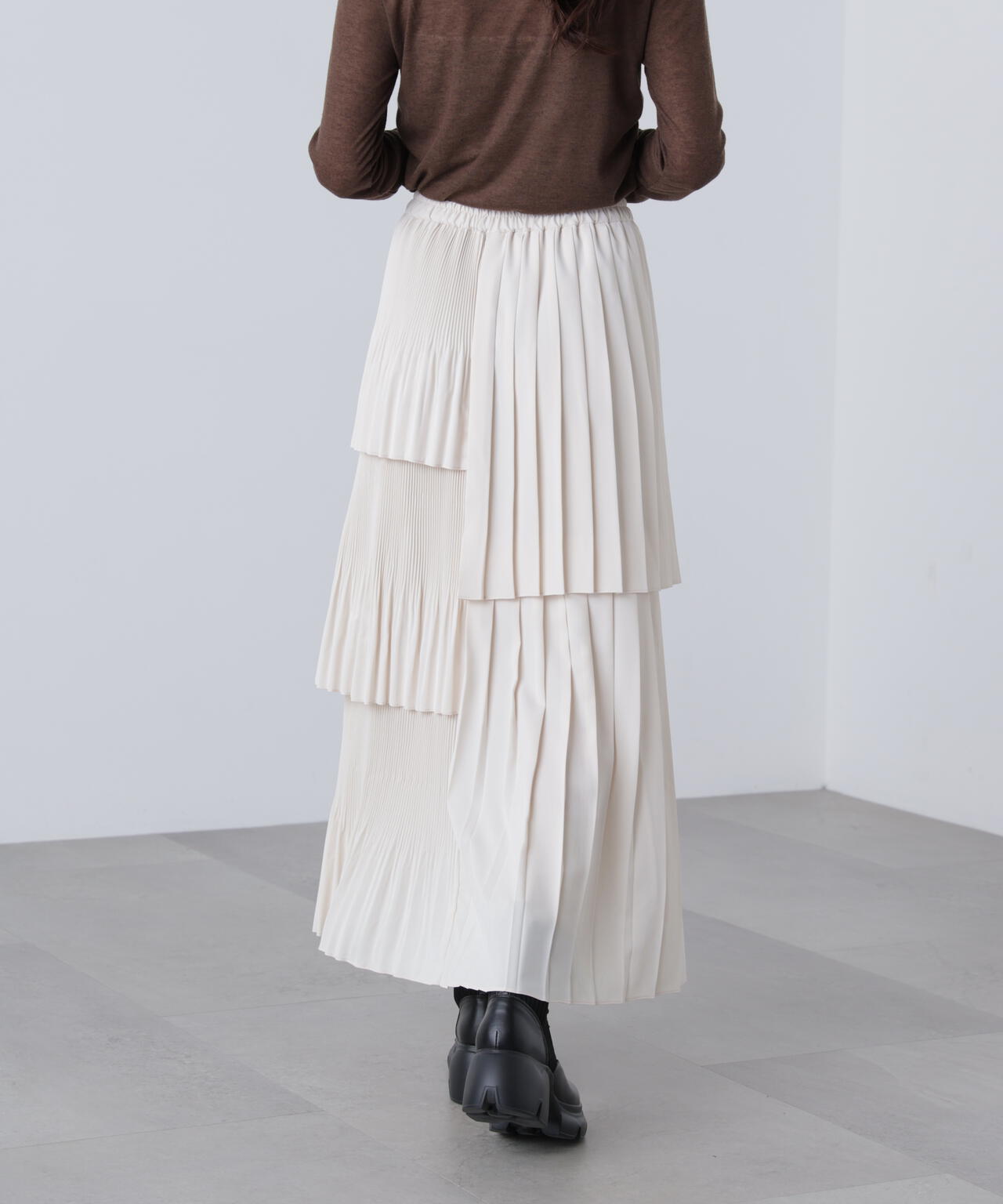 ランダムプリーツティアードスカート