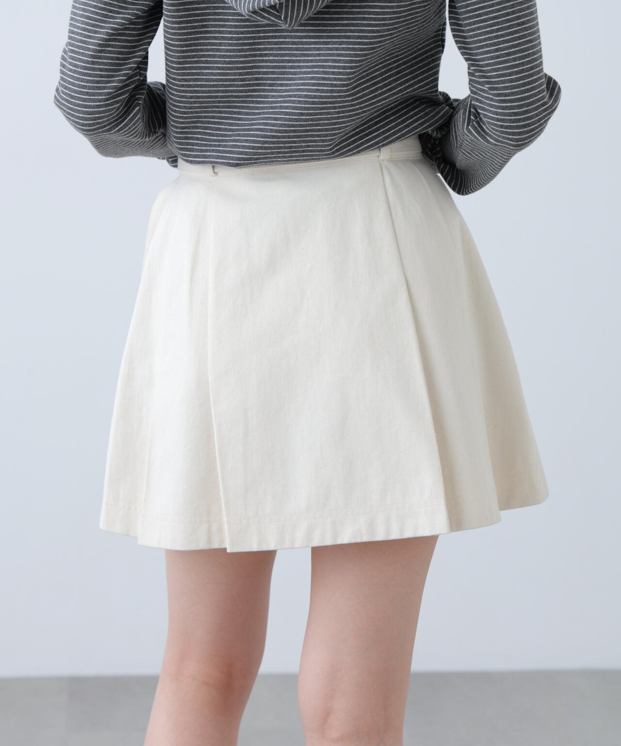〈セットアップ対応〉ベルト付きプリーツミニスカート